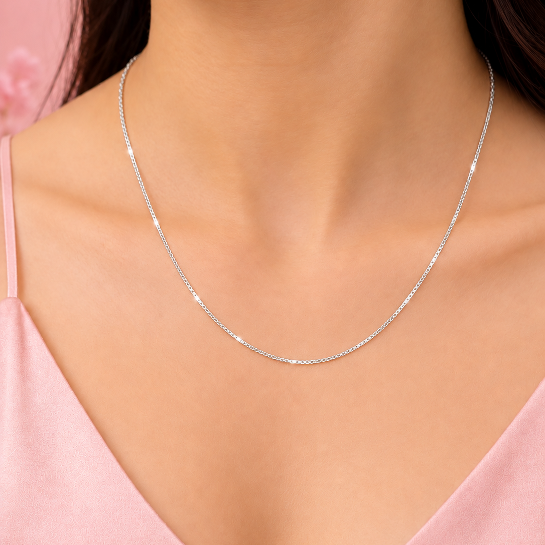 Elegant 925 Sterling Silver Box Chain