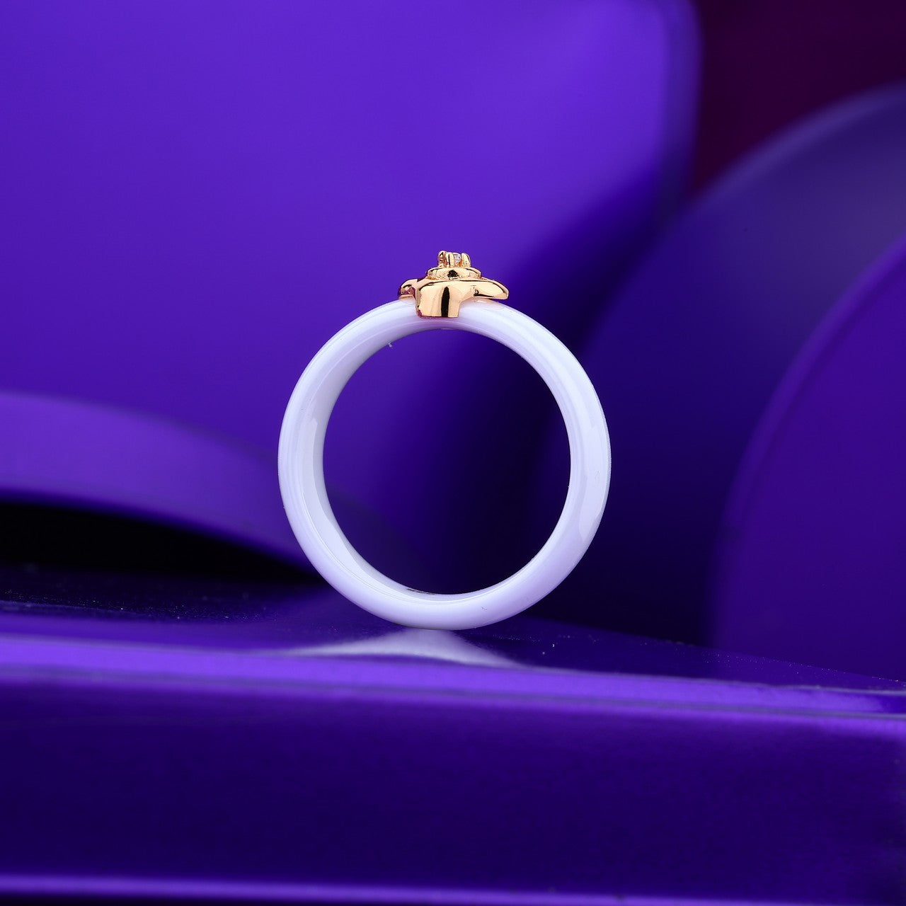 Blossom Ceramic Flower Ring- 925 Silver & Rose Silver