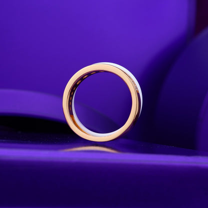 Dual harmony 925 Silver- Rose & Ceramic Dimond Ring