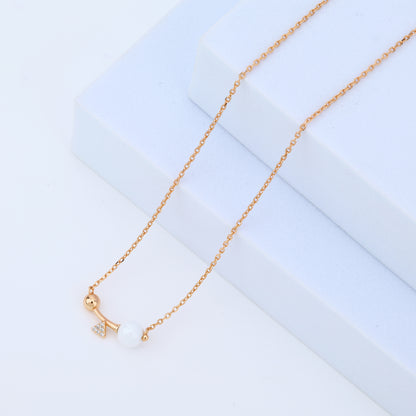 925 Sterling Silver Modern Geometric Necklace – Rose Gold Finish