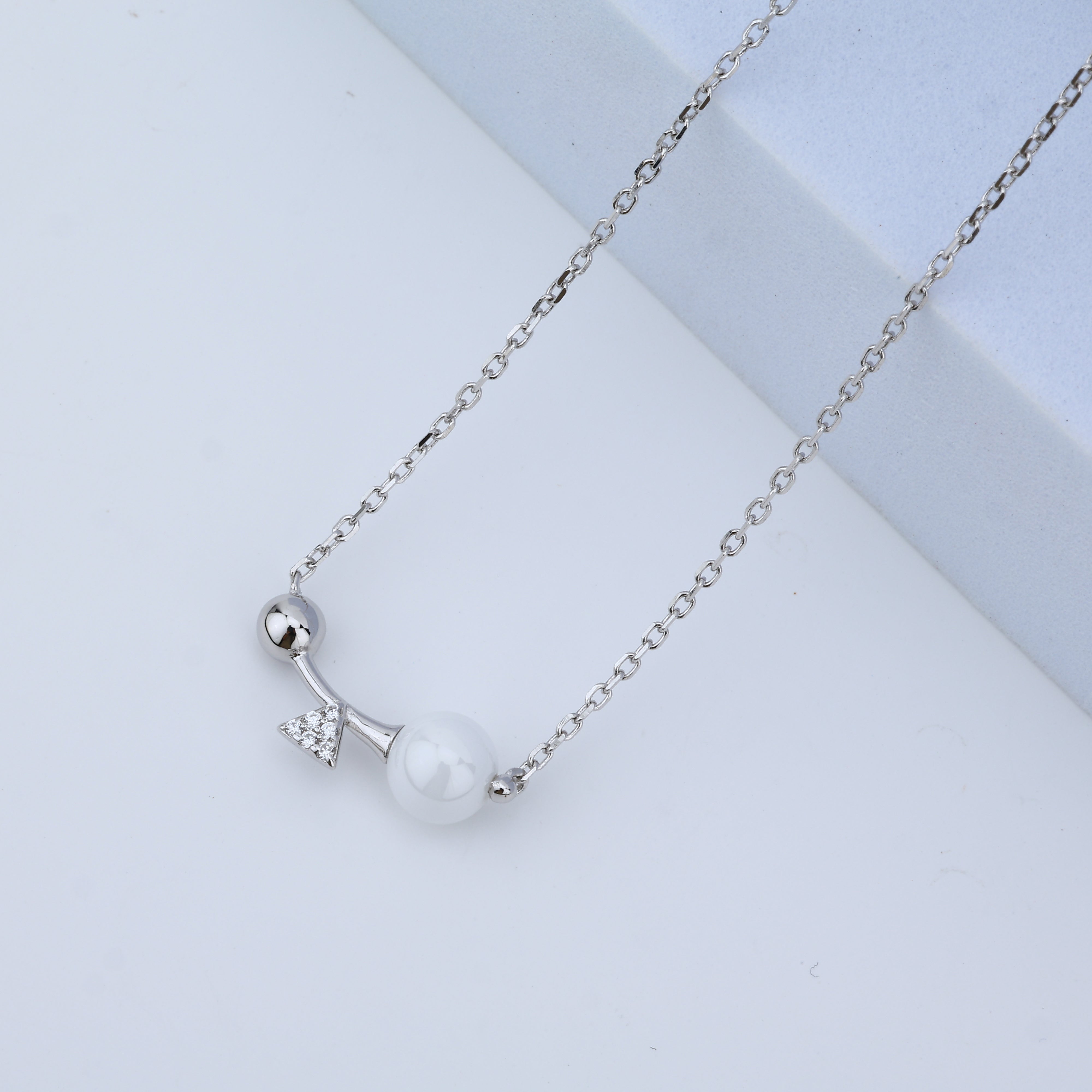 925 Sterling Silver Modern Geometric Necklace