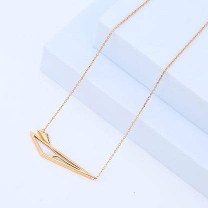 925 Rose Silver Modern Angular Design Necklace