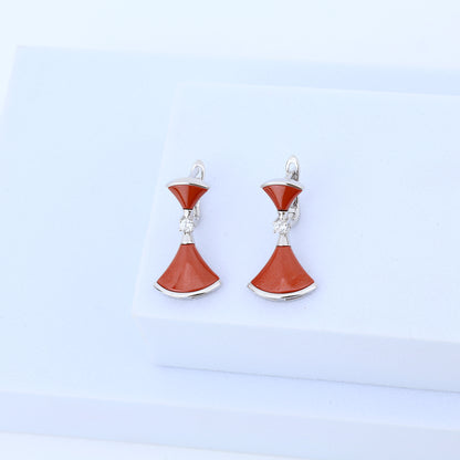 925 Sterling Silver Luxury Enamel Fan-Curve Earrings & Bracelet Set