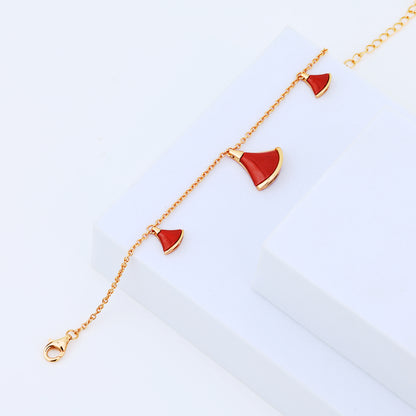 925 Rose Silver Designer Enamel Statement Earrings & Bracelet Set