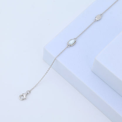 Luna Oval Mother Of Pearl 925 Silver Bracelet