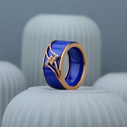 Blush Rose & Blue Fusion Ring