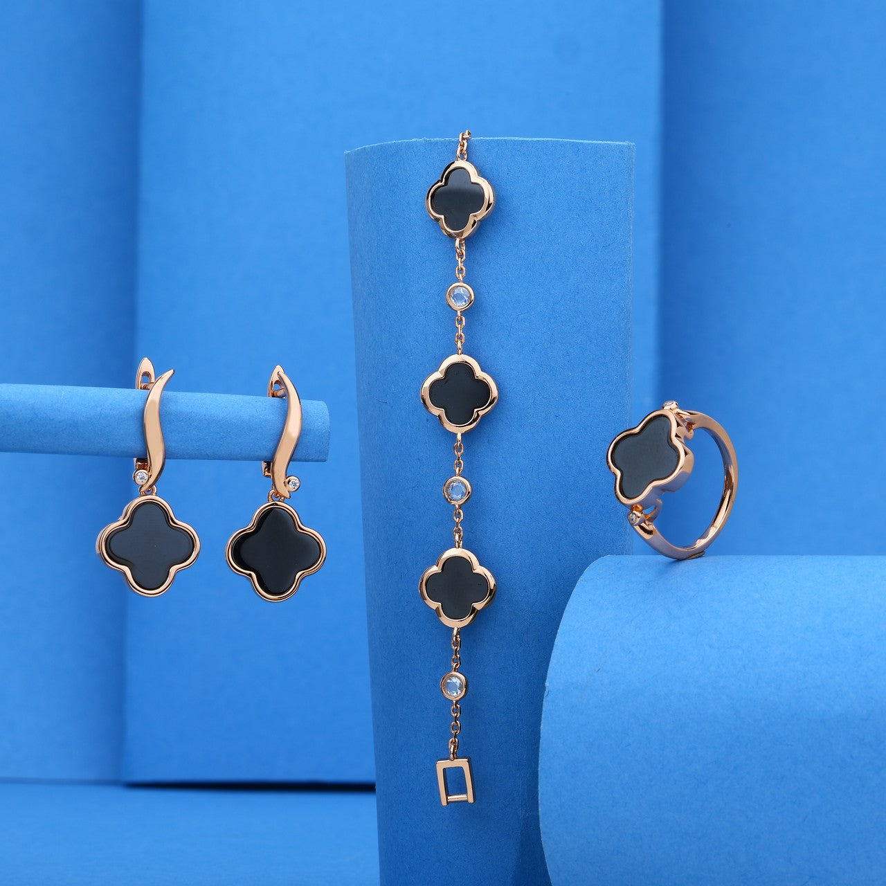 Silver Rose Ceramic Jewellery Combo Set