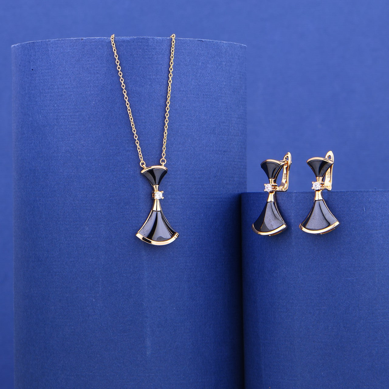 Rose Silver Ceramic Pendent Set -- Made Just For You