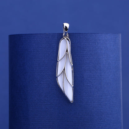 Nature Charm Silver Ceramic Pendant Set