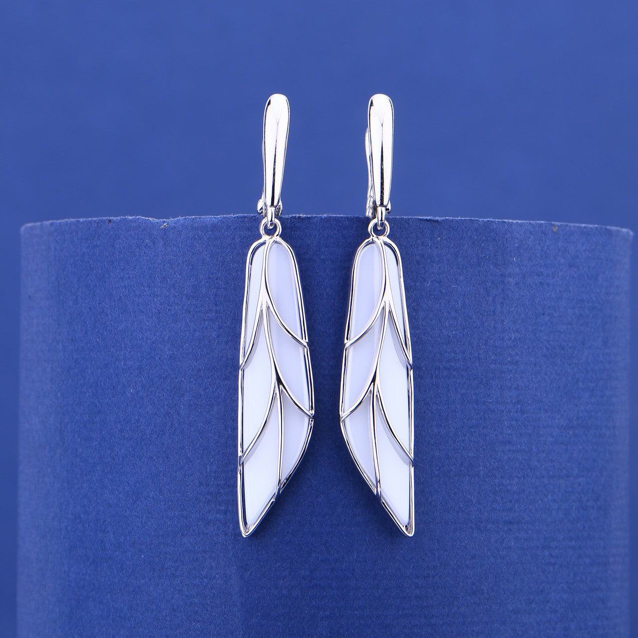 Nature Charm Silver Ceramic Pendant Set