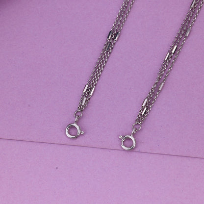92.5 Silver Triple-Chain Anklet | Elegant Layered Payal