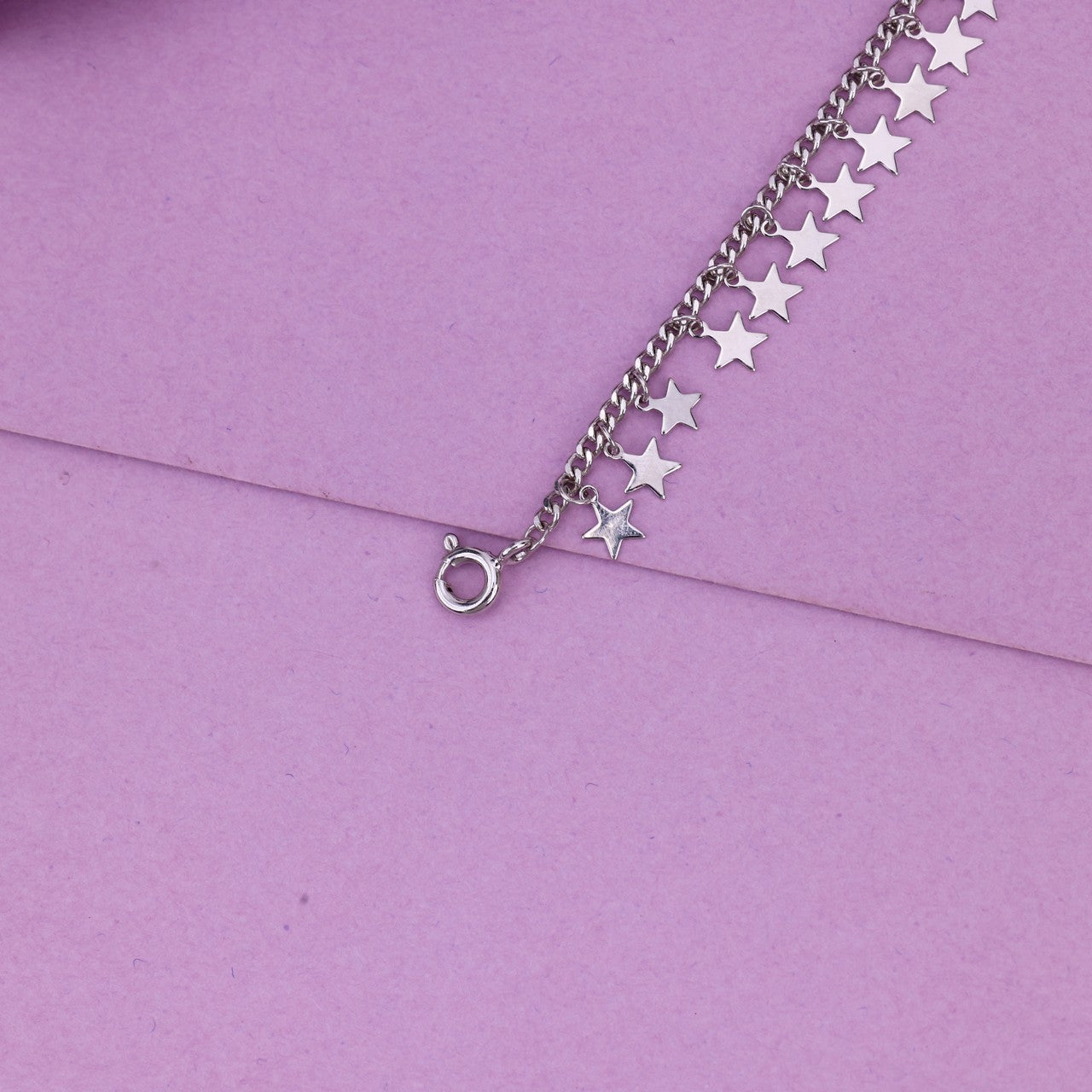 Silver Star Chain Anklet for Girls | Lightweight Daily Wear