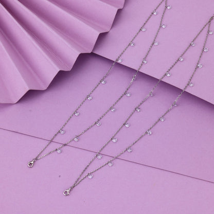 Minimal Silver Anklet with Crystal Beads | Elegant Payal for Women & Girls