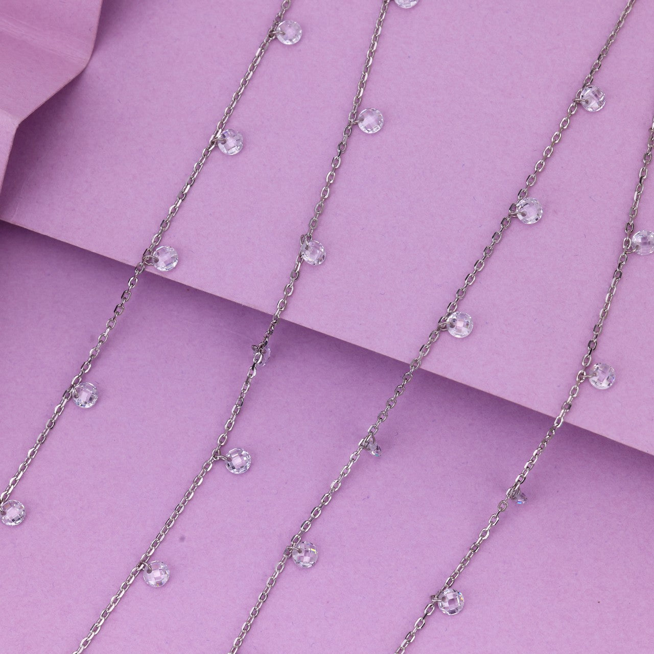 Minimal Silver Anklet with Crystal Beads | Elegant Payal for Women & Girls