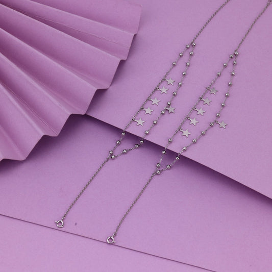 Shinning Star Silver Anklet | Trendy Daily Wear