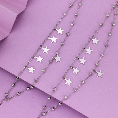 Shinning Star Silver Anklet | Trendy Daily Wear