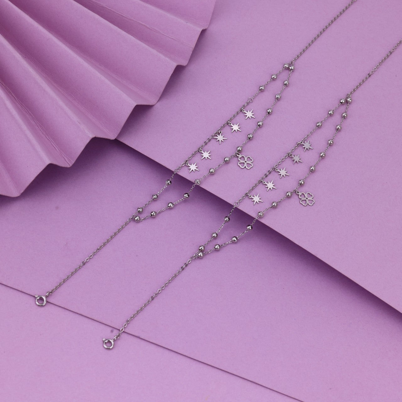 Sterling Silver Starburst Anklet | Modern Women's Jewellery