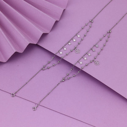 Sterling Silver Starburst Anklet | Modern Women's Jewellery