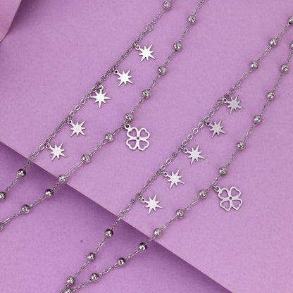 Sterling Silver Starburst Anklet | Modern Women's Jewellery