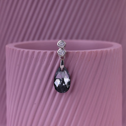 Sterling Silver Black Stone Jewellery Set | Party Wear