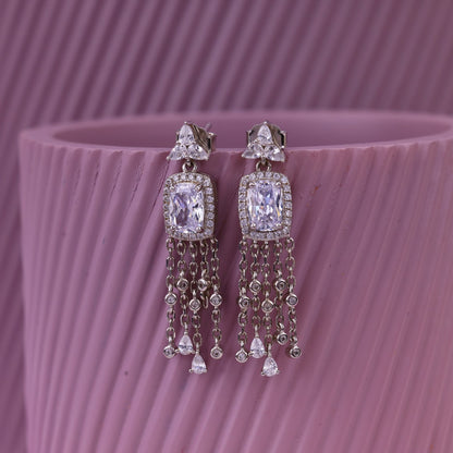 92.5 Sterling Silver Pendant & Earring Set | Designer CZ Stone Jewellery for Women