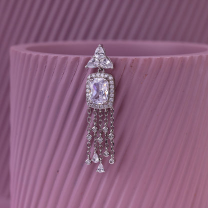 92.5 Sterling Silver Pendant & Earring Set | Designer CZ Stone Jewellery for Women