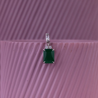 Sterling Silver Green Stone Set | Elegant Party Wear