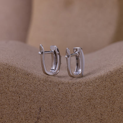 Dual Aura J-Lock Ceramic Earrings- 925 SIlver