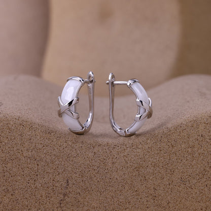 Pure Cross J-Style Minimal Earrings- 925 Silver