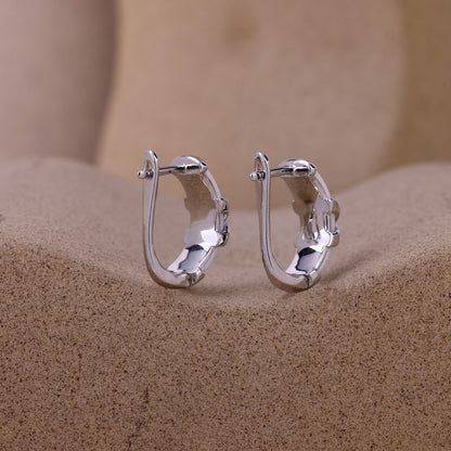 Pure Cross J-Style Minimal Earrings- 925 Silver