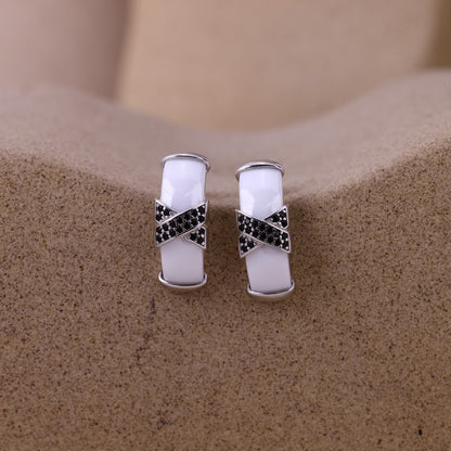 Shadow Cross Ceramic Curve- 925 Silver