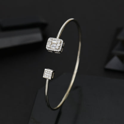 Regal Duo 92.5 Silver Open Bangle Bracelet