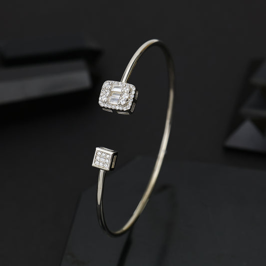 Regal Duo 92.5 Silver Open Bangle Bracelet