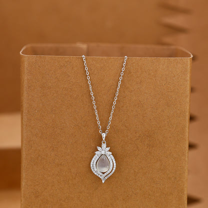 Pear Crystal Sparkle 925 Silver Necklace