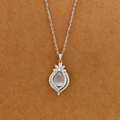 Pear Crystal Sparkle 925 Silver Necklace