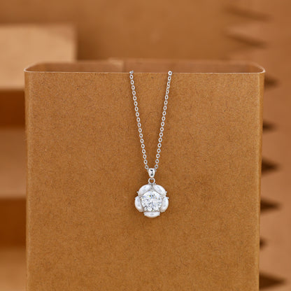 Floral Sparkle 92.5 Silver Pendent & Studs Set