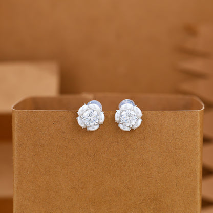 Floral Sparkle 92.5 Silver Pendent & Studs Set