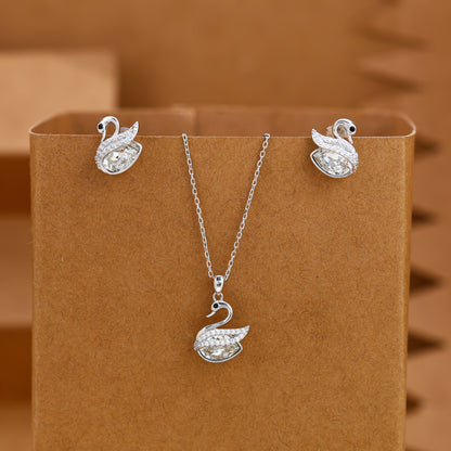 Royal Swan Design 925 Silver Necklace