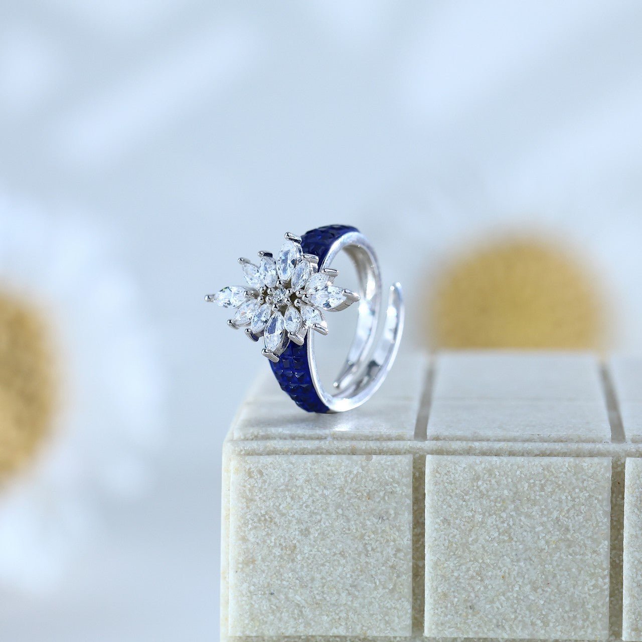Sapphire Dream Petal Adjustable Ring