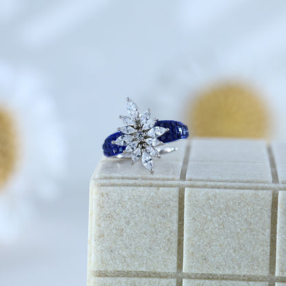 Sapphire Dream Petal Adjustable Ring