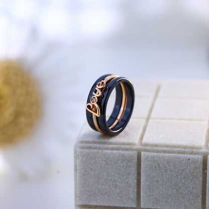 Silver Ceramic Ring Of Love