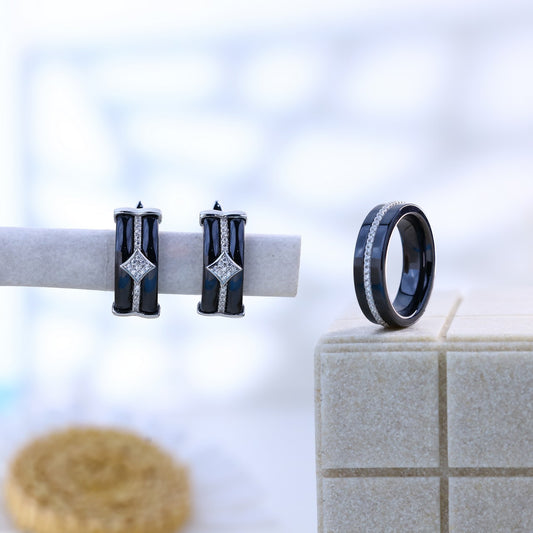 Silver Black Luxe Diamond Set