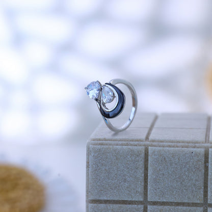 Silver Black Luxe Solitaire Duo