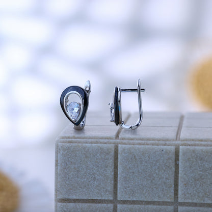 Silver Black Luxe Solitaire Duo