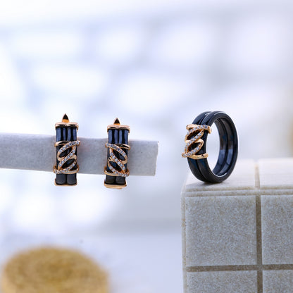 Infinity Swirl Black Rose Ceramic Set