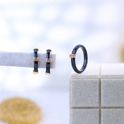 Modern Charm Black Rose Ceramic Set