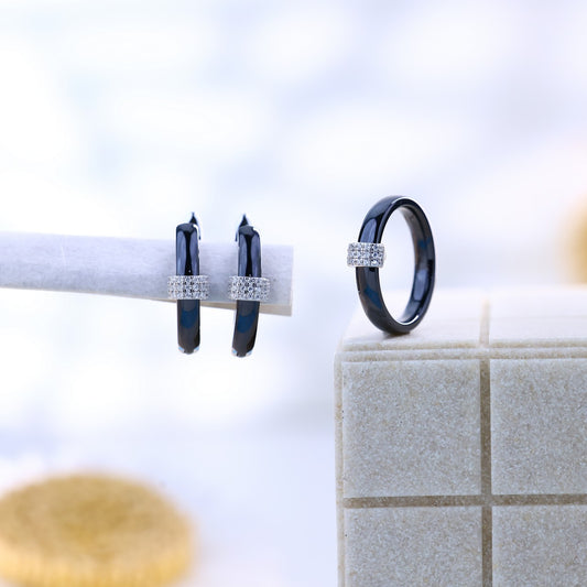 Trio Spark Black Silver Ceramic Set