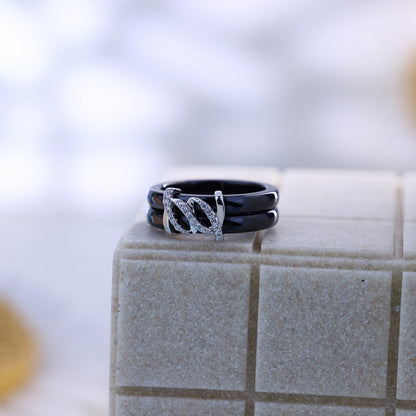 Silver Black Ceramic Twist Elegance Set