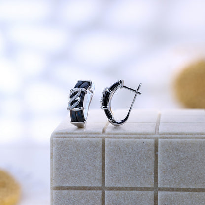 Silver Black Ceramic Twist Elegance Set