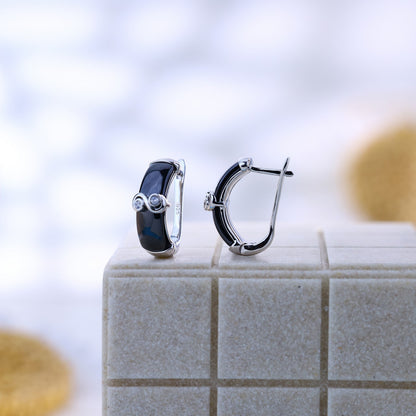 Black Ceramic Infinity Spark Silver Set